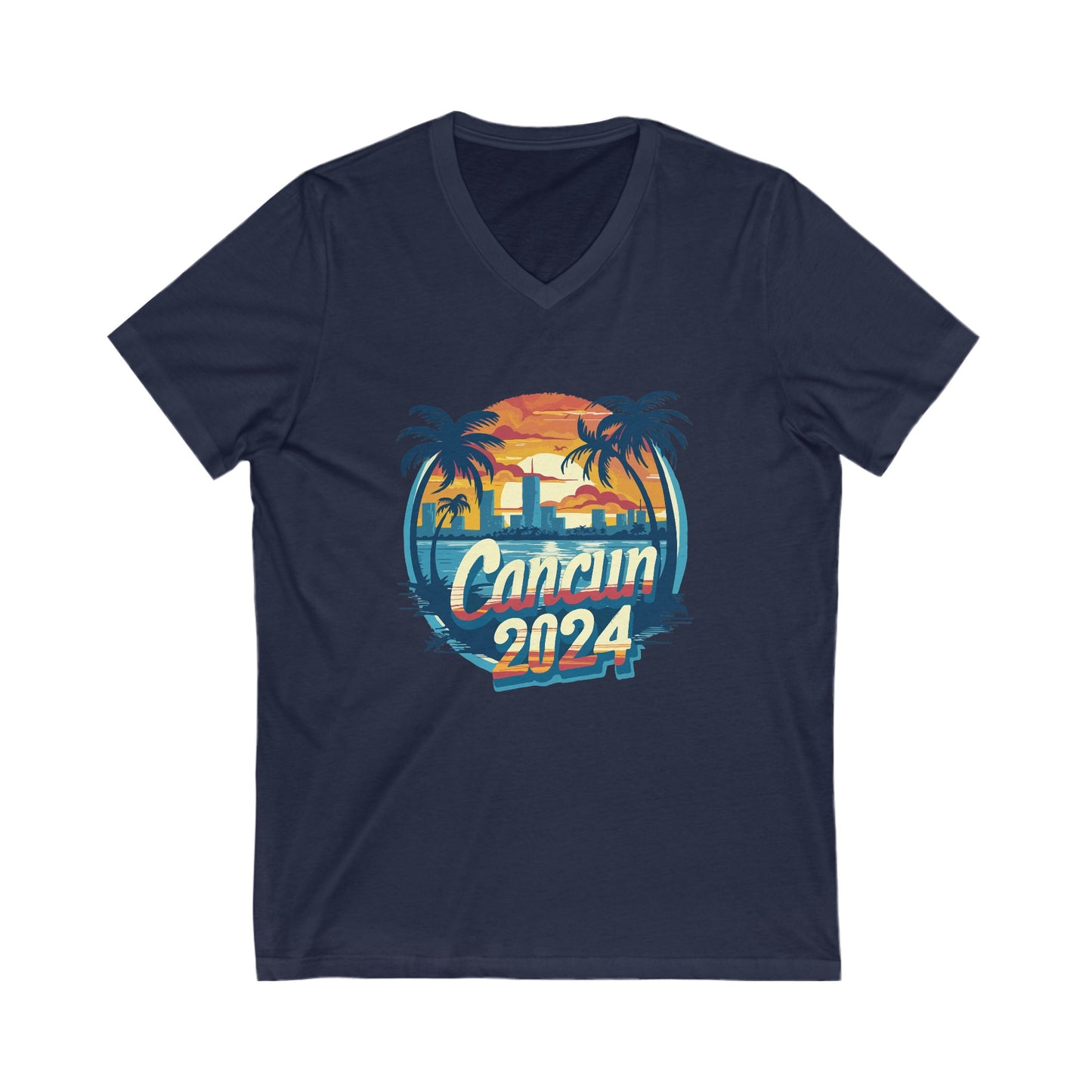 Cancun 2024 Unisex Jersey Short Sleeve V-Neck Tee