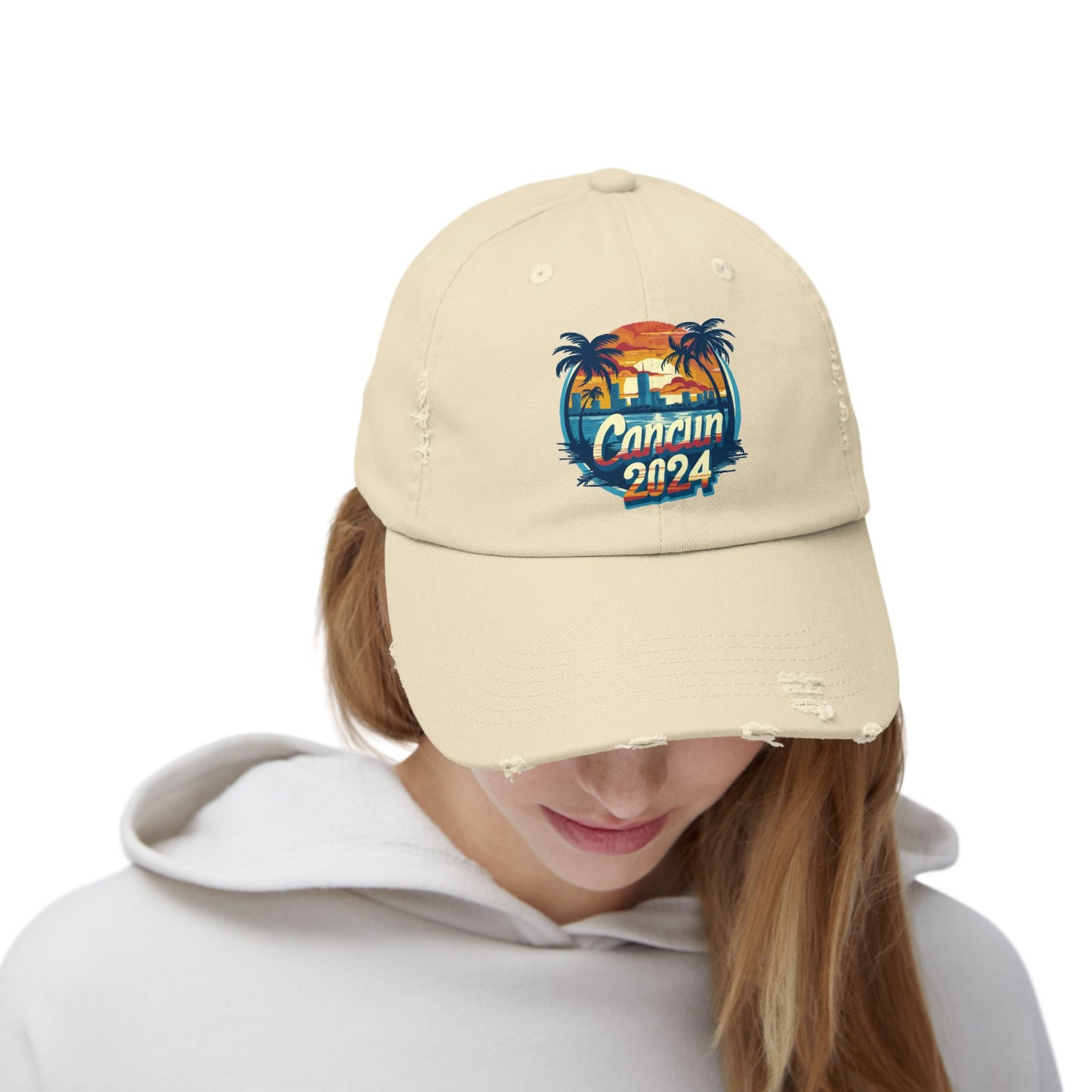 Cancun 2024 Unisex Distressed Cap