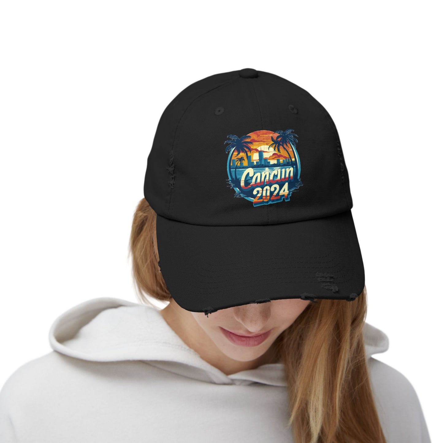 Cancun 2024 Unisex Distressed Cap